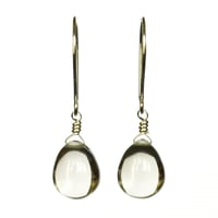 Image 1 of Pale gray glass drop earrings