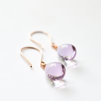 Image 4 of Pale purple glass drop earrings