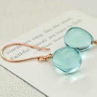 Image 3 of Sky blue glass drop earrings