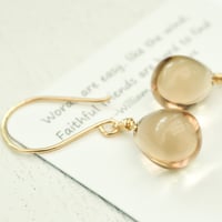 Image 3 of Beige glass drop earrings