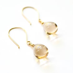 Image of Beige glass drop earrings