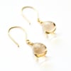 Beige glass drop earrings