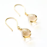 Image 1 of Beige glass drop earrings