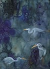 HERONS AT TWILIGHT: 9X12 INCH LIMITED EDITION PRINT