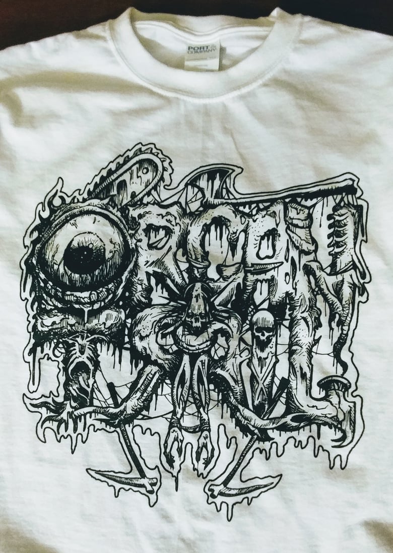 Image of Organ Trail "Implements of Gore" logo shirt