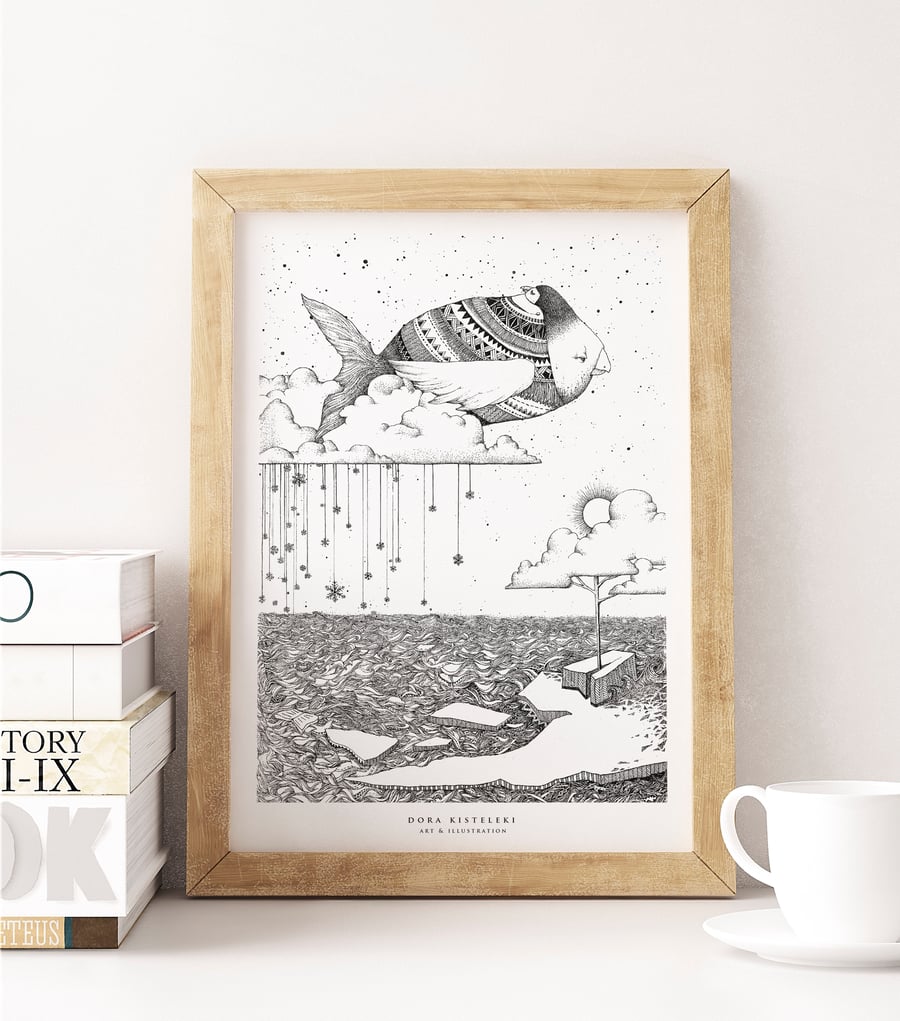 Image of Flying Fish III. | A4 Art Print
