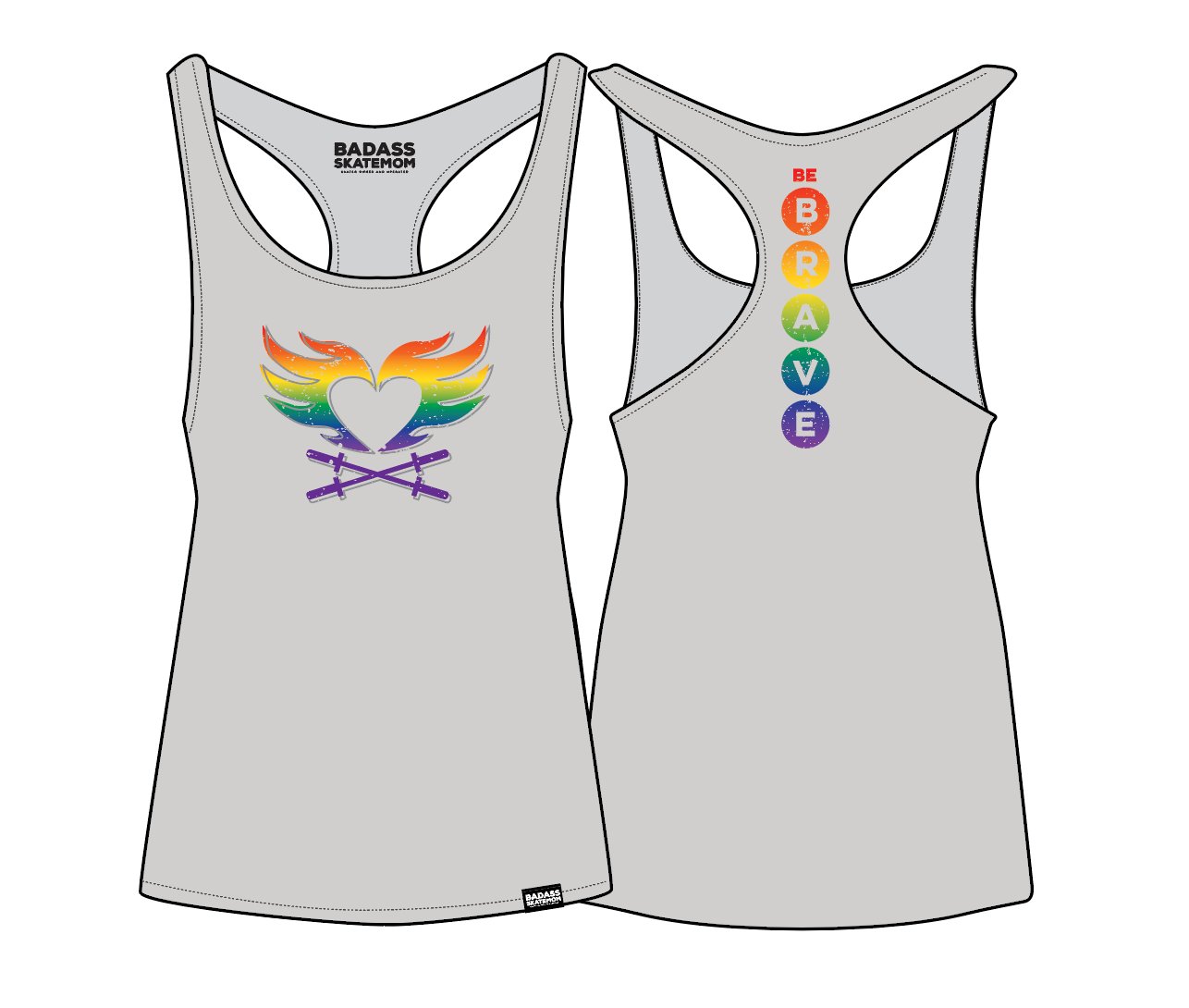 Image of Rainbow Be Brave Tank on Silver one left