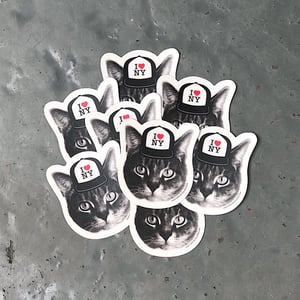 Image of i heart NY cat sticker or magnet - New York kitty - NYC love 