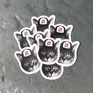 Image of i heart NY cat sticker or magnet - New York kitty - NYC love