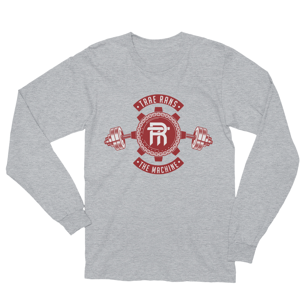 Image of Machine Long Sleeve-Grey w/Red Logo