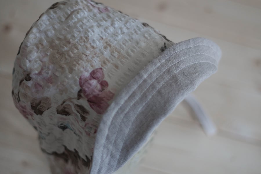 Image of Reversible Organic Gray Linen and Dusty Vintage Florals