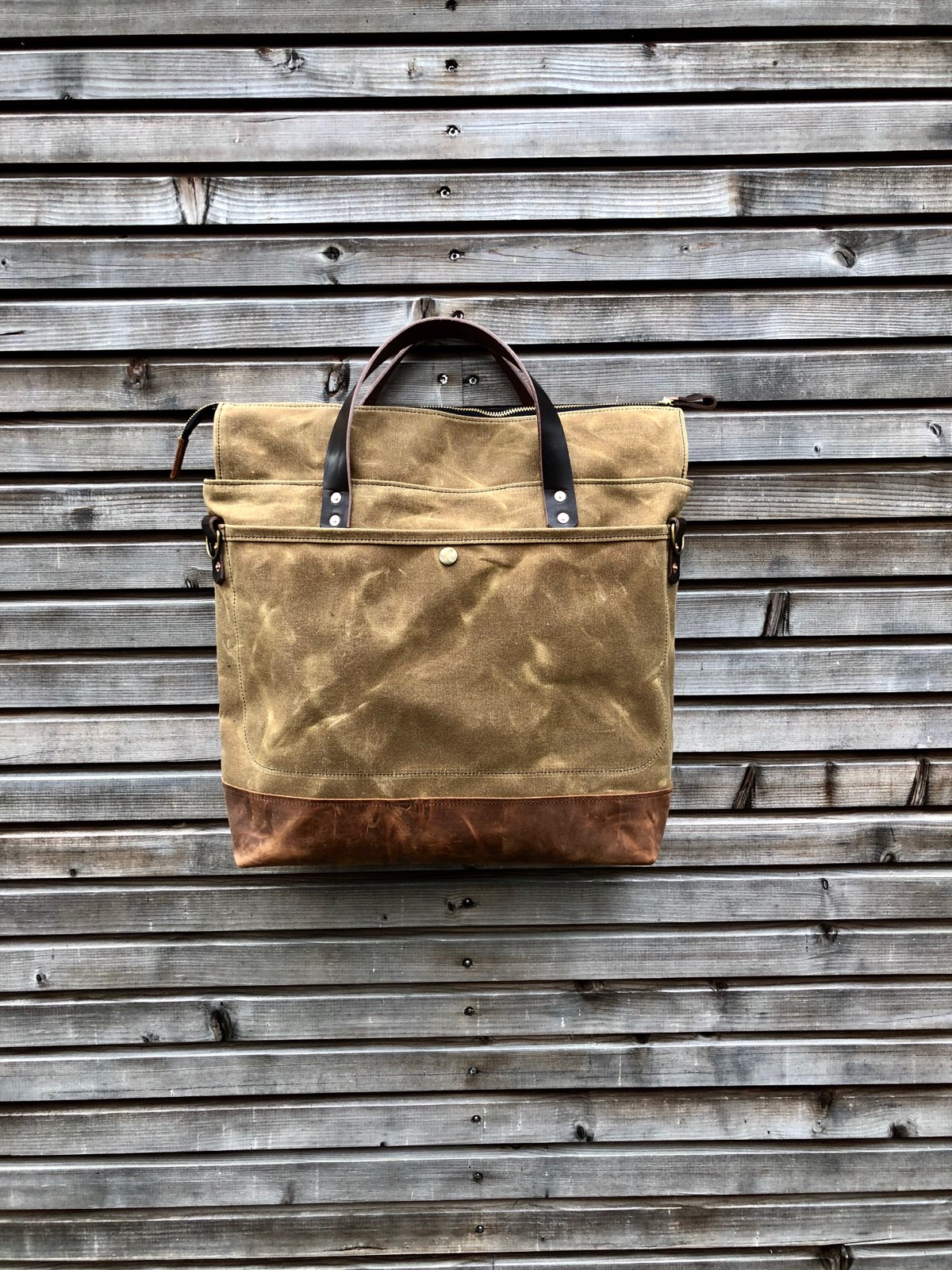 waxed canvas diaper bolsa
