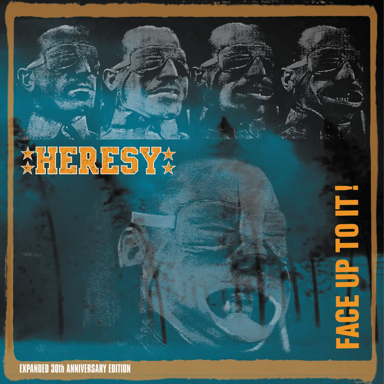 Image of HERESY - FACE UP TO IT!  EXPANDED EDITION DOUBLE RANDOM VINYL MIX LP with CD INCLUDED