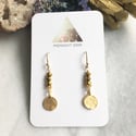 Golden Coin Earrings - glass crystal and gold plated