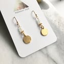 Golden Coin Earrings - glass crystal and gold plated