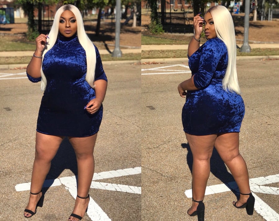 Image of Blue Velvet Dress