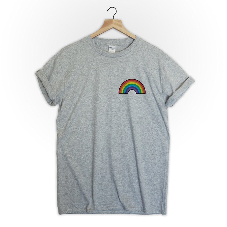 Image of Pride Rainbow T-Shirt in Grey