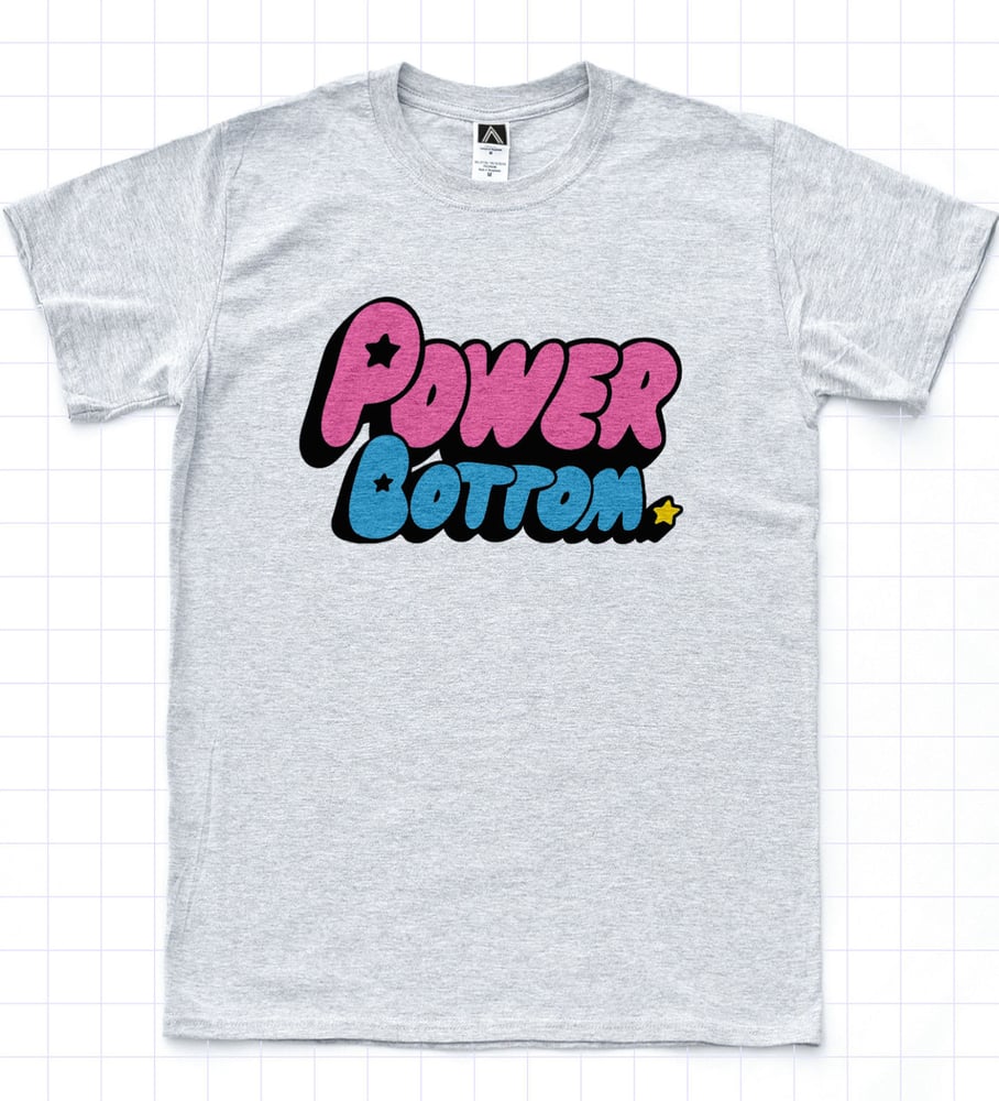 Image of PowerBottom T-Shirt in Grey