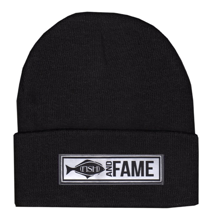 Image of Halibut - Type Patch Beanie (black heather)
