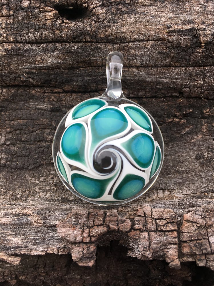 Image of Cerulean Turtle Shell Pendant