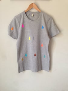 Image of Shirt drops grey adults/ round neck