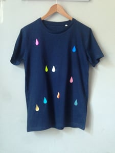Image of Shirt drops navy adults/ Round neck