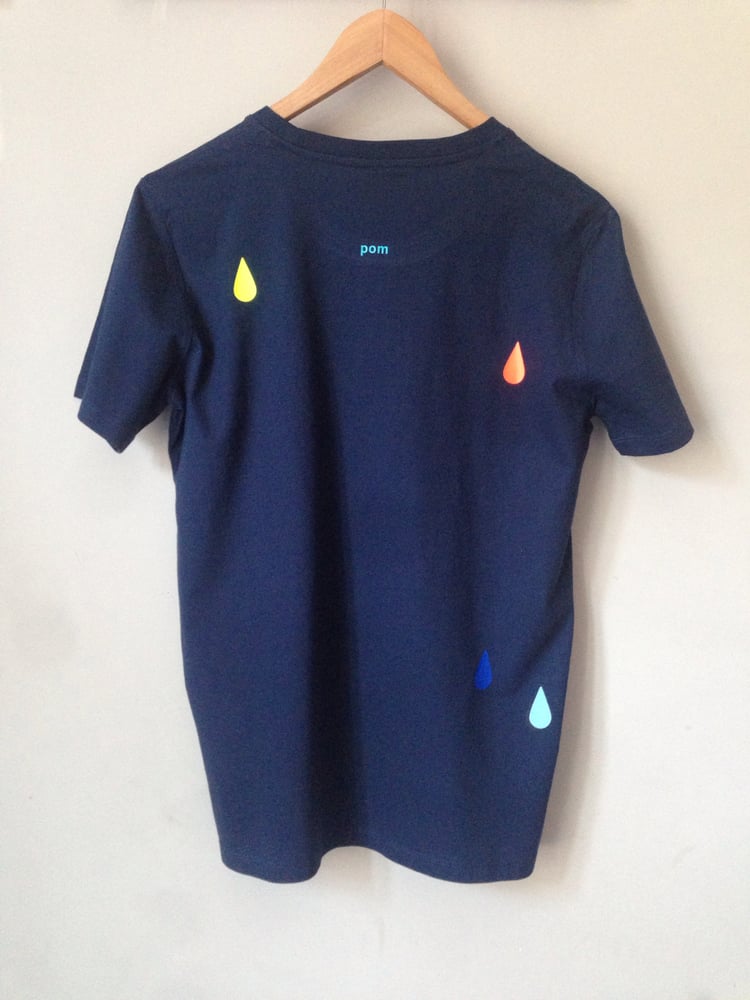 Image of Shirt drops navy adults/ Round neck