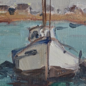 Image of Mid-century, Oil Painting, Breton Fishermen; Henri Tambour (1916-1986)