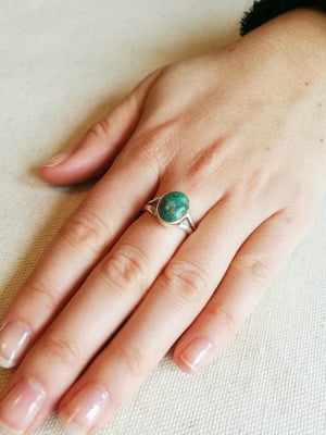 Image of Bague turquoise du tibet T.55