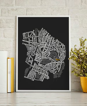 Image of Brockley & Crofton Park SE4 - Typographic Map - Black