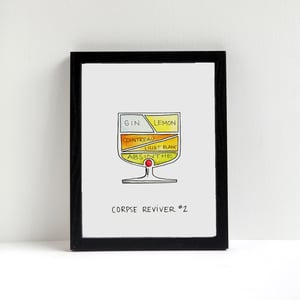 Image of Corpse Reviver #2 Cocktail Diagram Print