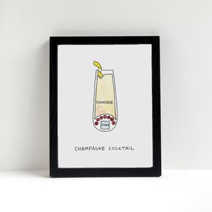 Champagne Cocktail Art Print by Alyson Thomas of Drywell Art. Available at shop.drywellart.com
