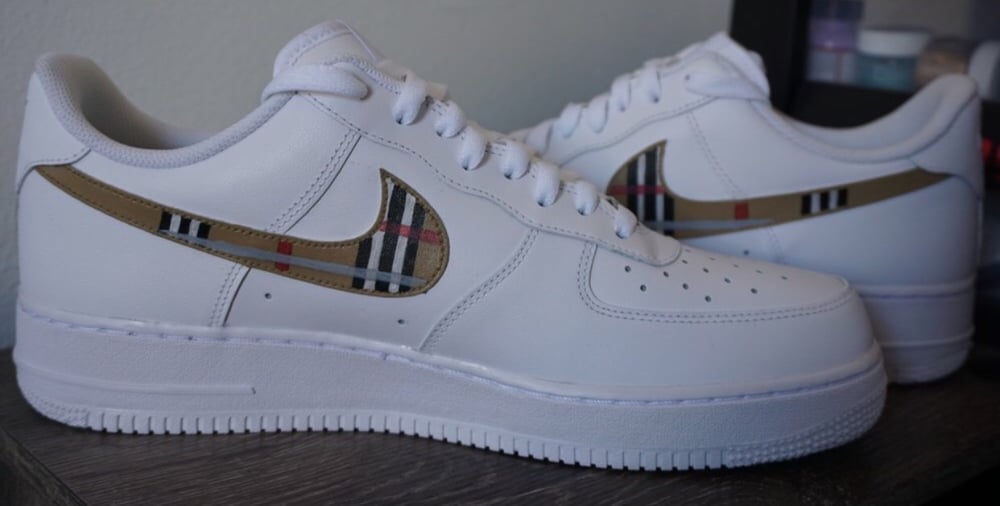 Image of Nike Airforce 1s Burberry edition