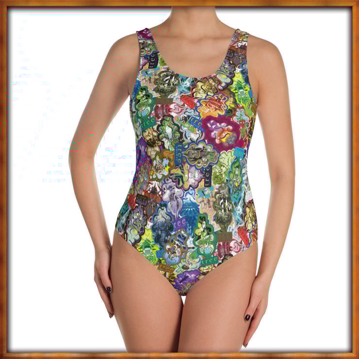 Image of All Over Trees One Piece Bathing Suit