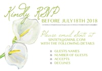 Image 2 of Calla Lily Wedding Invitation & RSVP