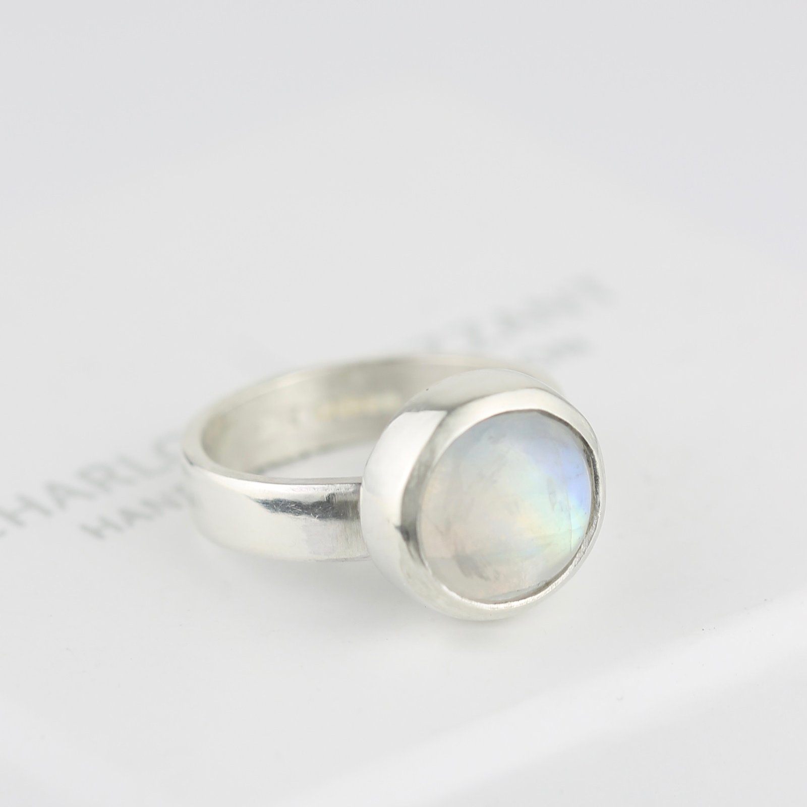 Silver hot sale ring moonstone