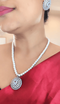 Image 2 of Tisha_American Diamond Pearl Set