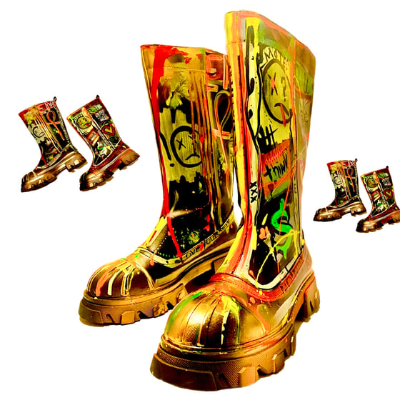 Image of Customized by Terrell Maurice GRAFFITI BOOTS (PUBLIC DESIRE) 