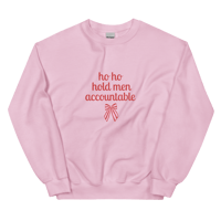 Image 2 of (Ho ho Ho)ld Men Accountable - Pink & Red  | Christmas Jumper