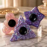 Image 1 of Glow in the Dark Glitter Fidget Spinner • Luminous Stress Relief Toy