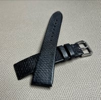 Image 5 of Black Cuir De Russie Hand-rolled Watch Strap