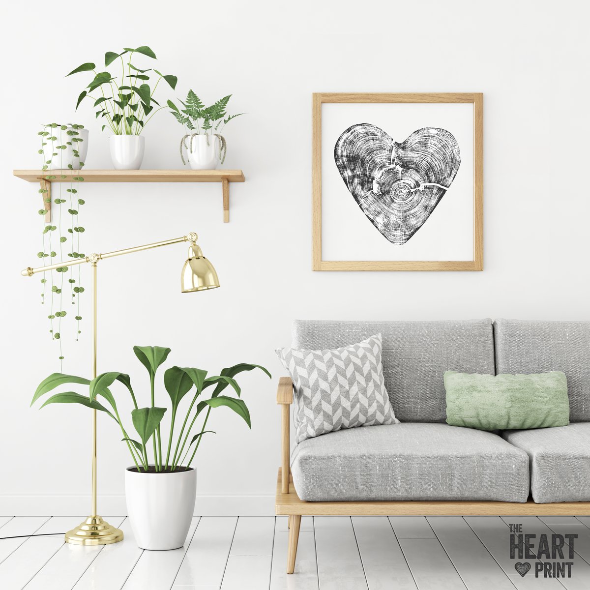 Image of Heart Wood Block Print
