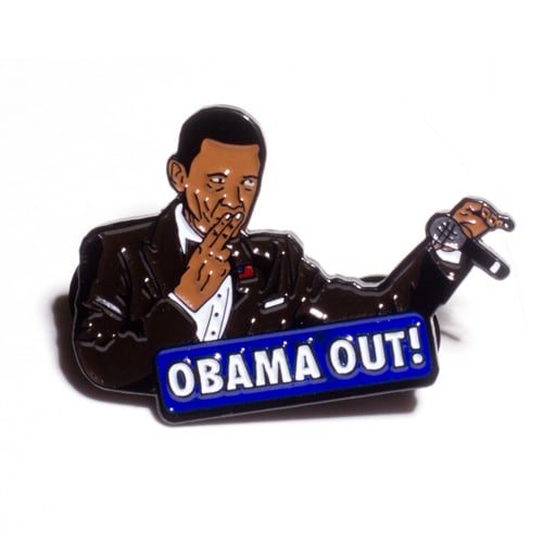 Image of Obama Out 1.5 inch Soft Enamel Pin 