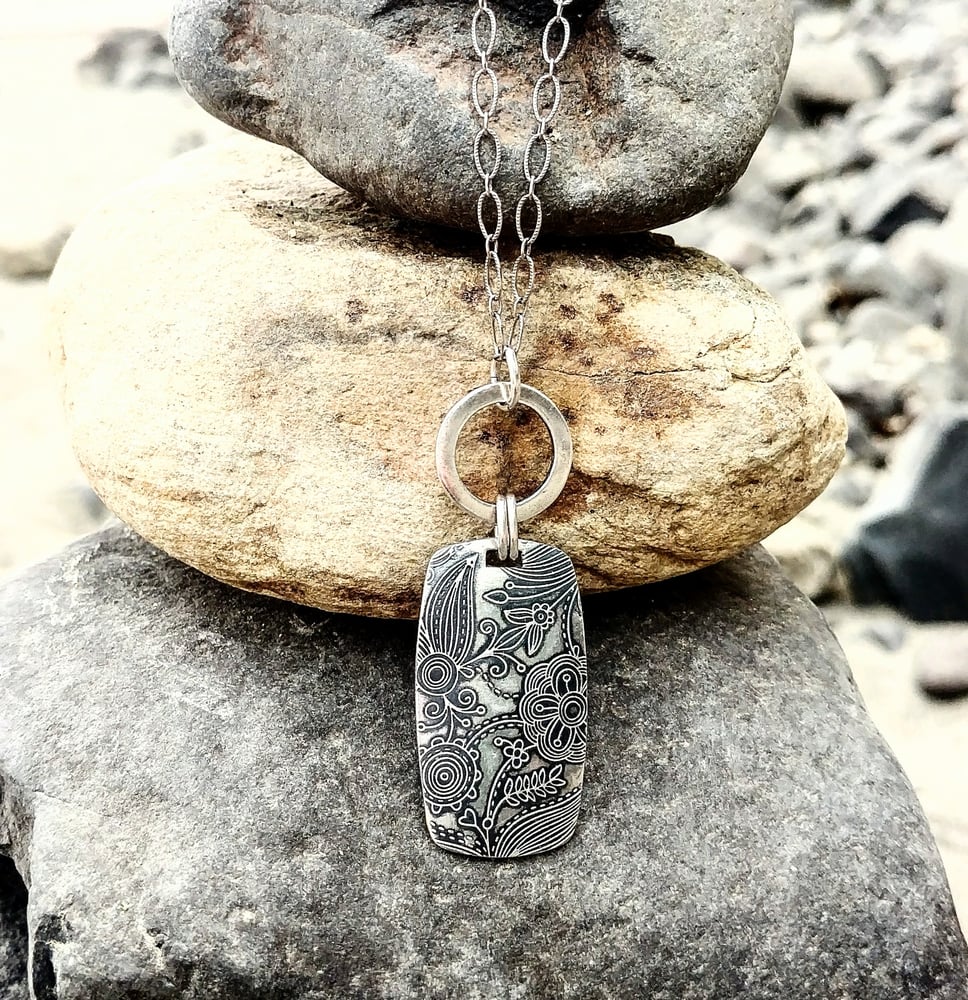 Image of Fineline Tapestry Dog Tag Necklace
