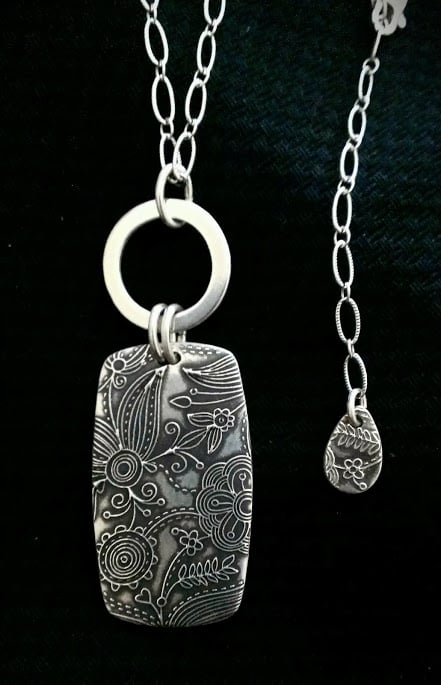 Image of Fineline Tapestry Dog Tag Necklace