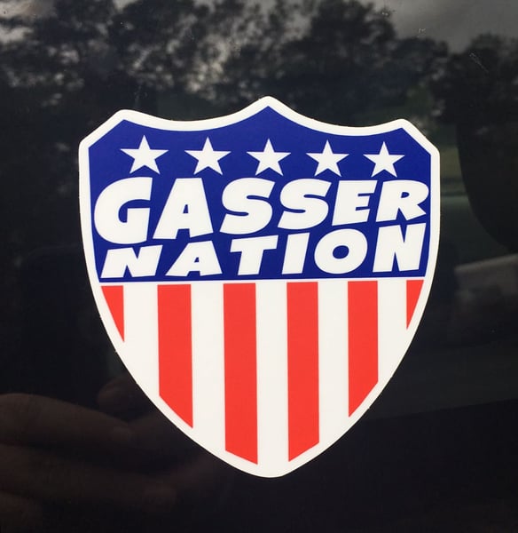 Image of Gasser Nation full color Decal, Red White Blue