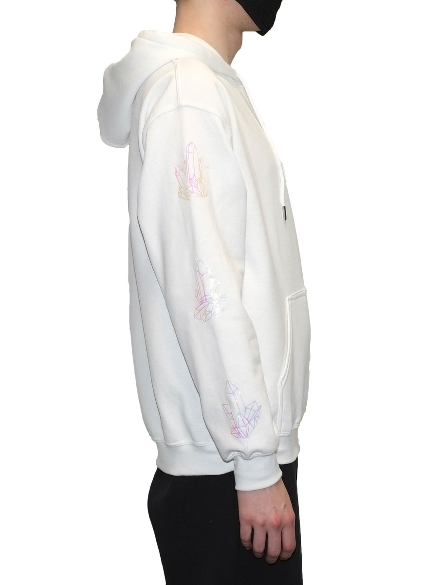 ASMUTIS — Iridescent crystal hoodie white