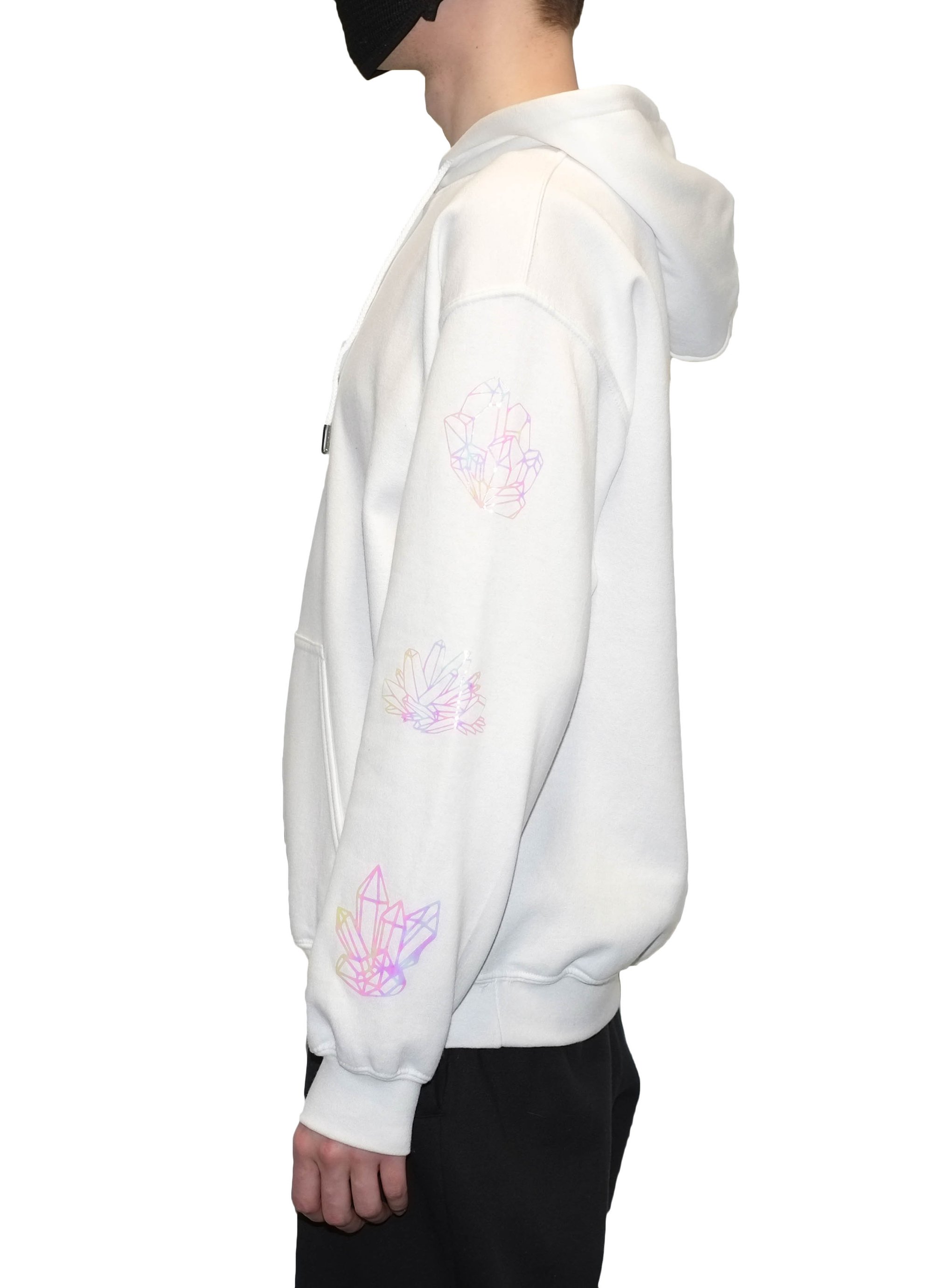 ASMUTIS — Iridescent crystal hoodie white