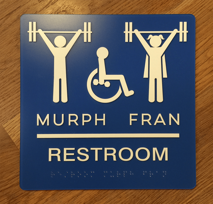 Image of New Murph Fran Restroom unisex braille signage