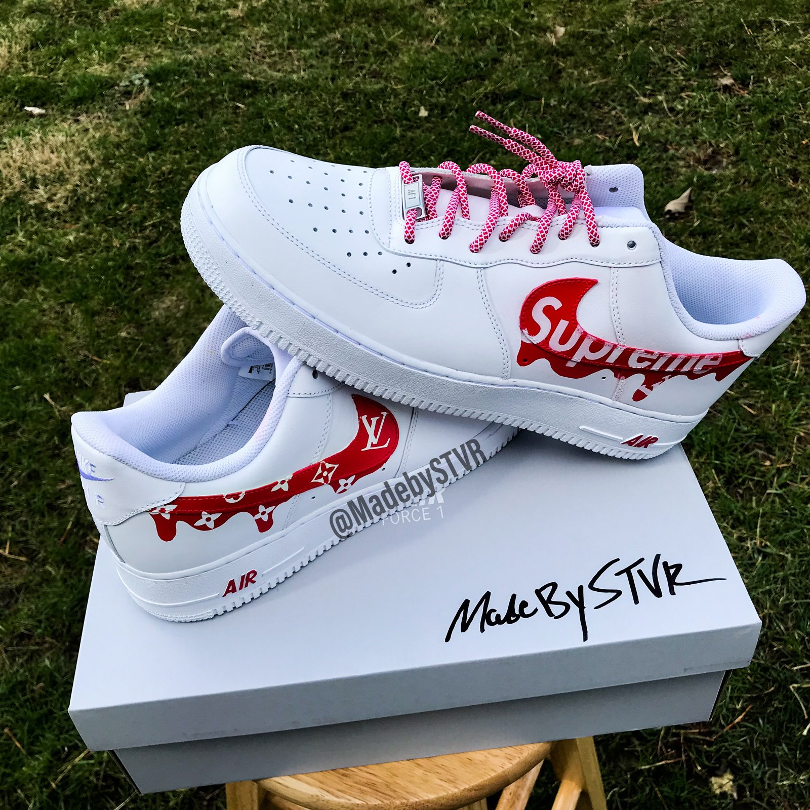 AF1 Low Supreme x LV Drip | Made By STVR